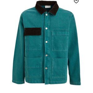 Drôle de Monsieur Workers Chore Jacket Medium Green Mint Black Button Up